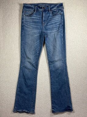 American Eagle Next Level Stretch Hi Rise Skinny Kick Women 10 Regular Blue Jean
